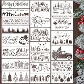 Christmas Stencils for Crafts Reusable Large Holiday Stencils | Christmas Stencils for Painting on Wood Winter Christmas Stencil for Door Mats Window Glass Door Hanger Fabrics Decor