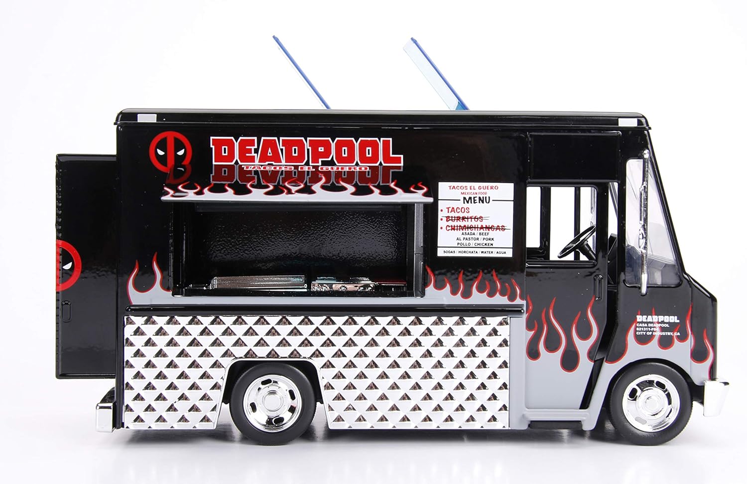 Jada 30540 Hollywood Rides 1:24 Taco Truck and X-Force Deadpool Figure - Image 5