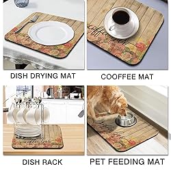 Coffee Bar Mat Accessories for Countertop Absorbent