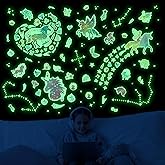 Glow in The Dark Unicorn and Star Wall Decals, Glitter Stickers for Baby Girls Room, Luminous Ceiling Decor for Bedroom Playroom Nursery