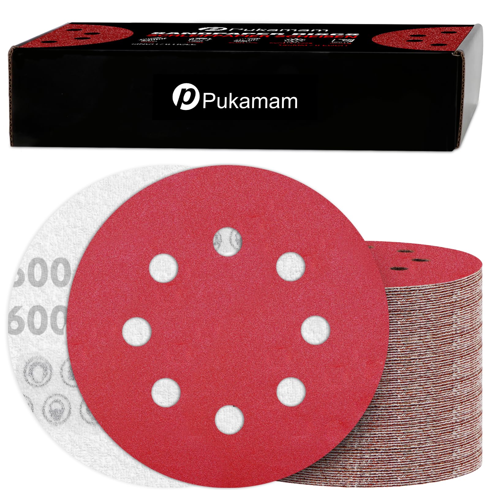 120PCS 125mm Sanding Discs 600 Grit for Random Orbital Sander Hook and Loop Sandpaper Set
