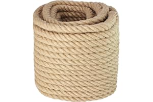 VEITHI Manila Rope 1/2 Inch x 100 Feet, Twisted Manila Rope Thick Rope for Landscaping, Crafts, Sporting,Marine, Projects and Tie-Downs
