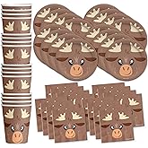 Moose Birthday Party Supplies Set Plates Napkins Cups Tableware Kit for 16