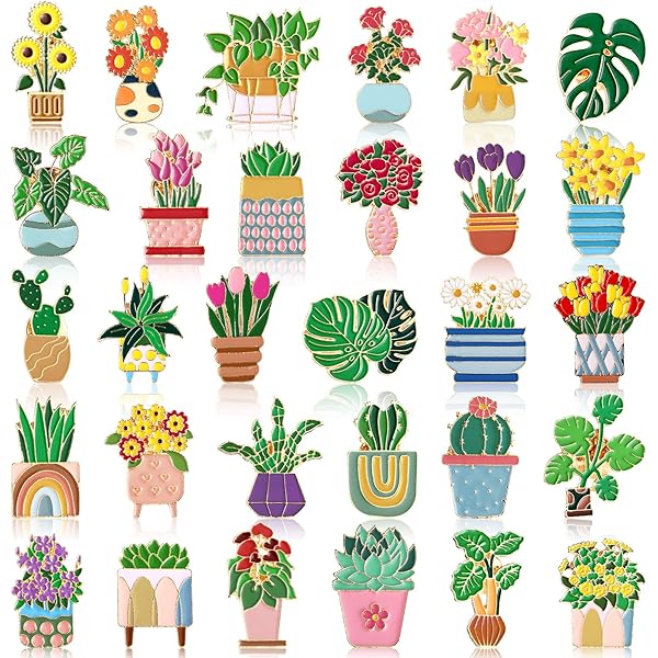 Amazon.com: CraftyDream 40 Pcs Flower Enamel Pins Bulk  display picture 2