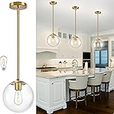 Bagood 10 Inch Globe Pendant Light Gold Mid Century Pendant Light Adjustable Hanging Light Fixture Globe Pendant Lights Kitch