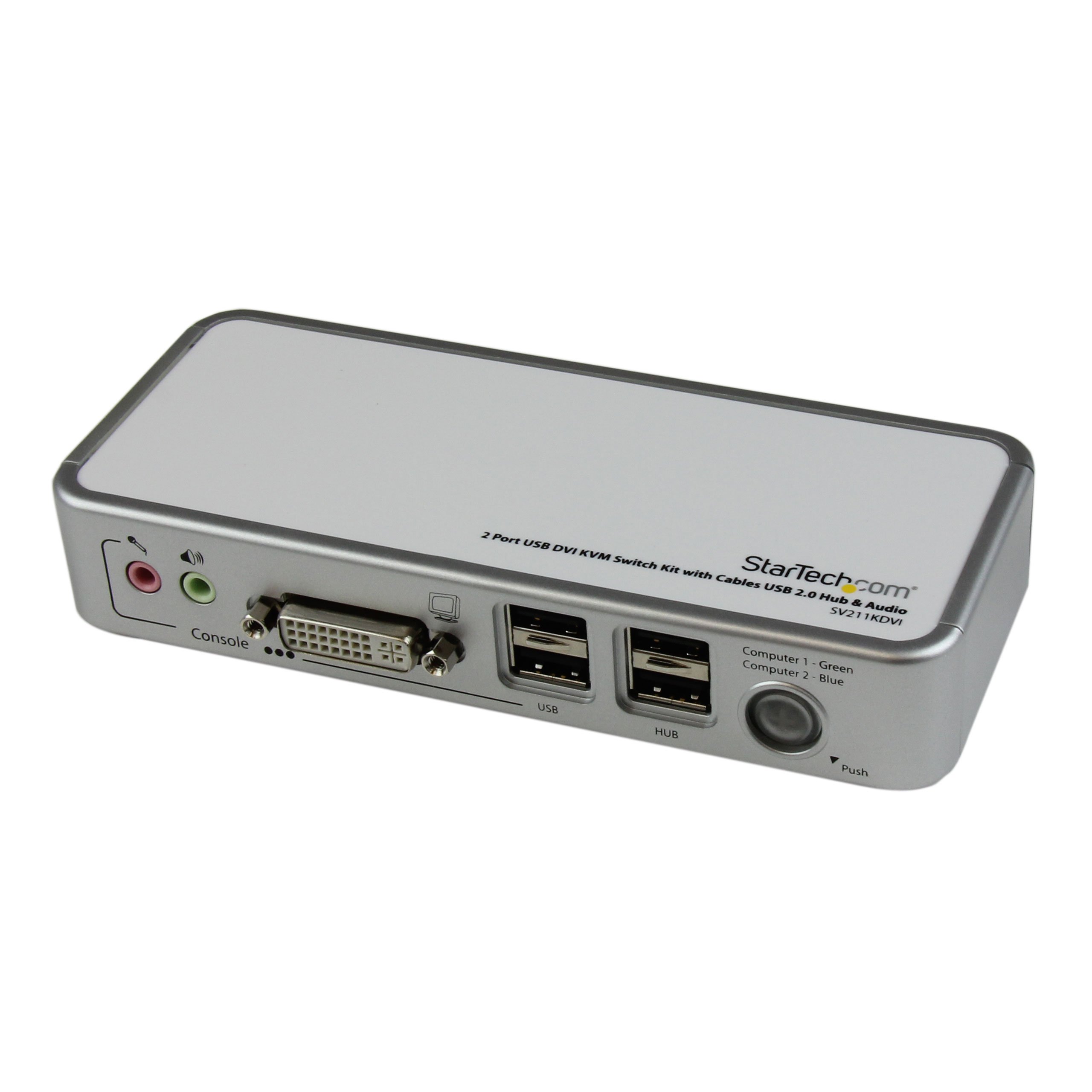 STARTECH.COM SV211KDVIGB 2 Port USB DVI KVM Switch with Audio and Cables