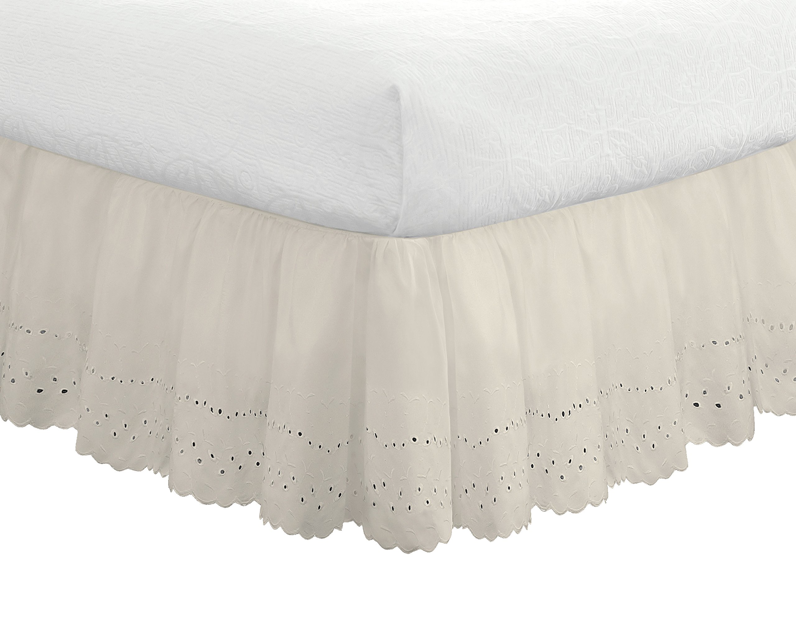 Eyelet Ruffled Bedskirt Ruffled Bedding with Gathered Styling Free