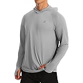 Roadbox UPF 50+ Fishing Shirts for Men, Long Sleeve UV Protection Sun Hoodie, Swim Rash Guard for Hiking Running Workout