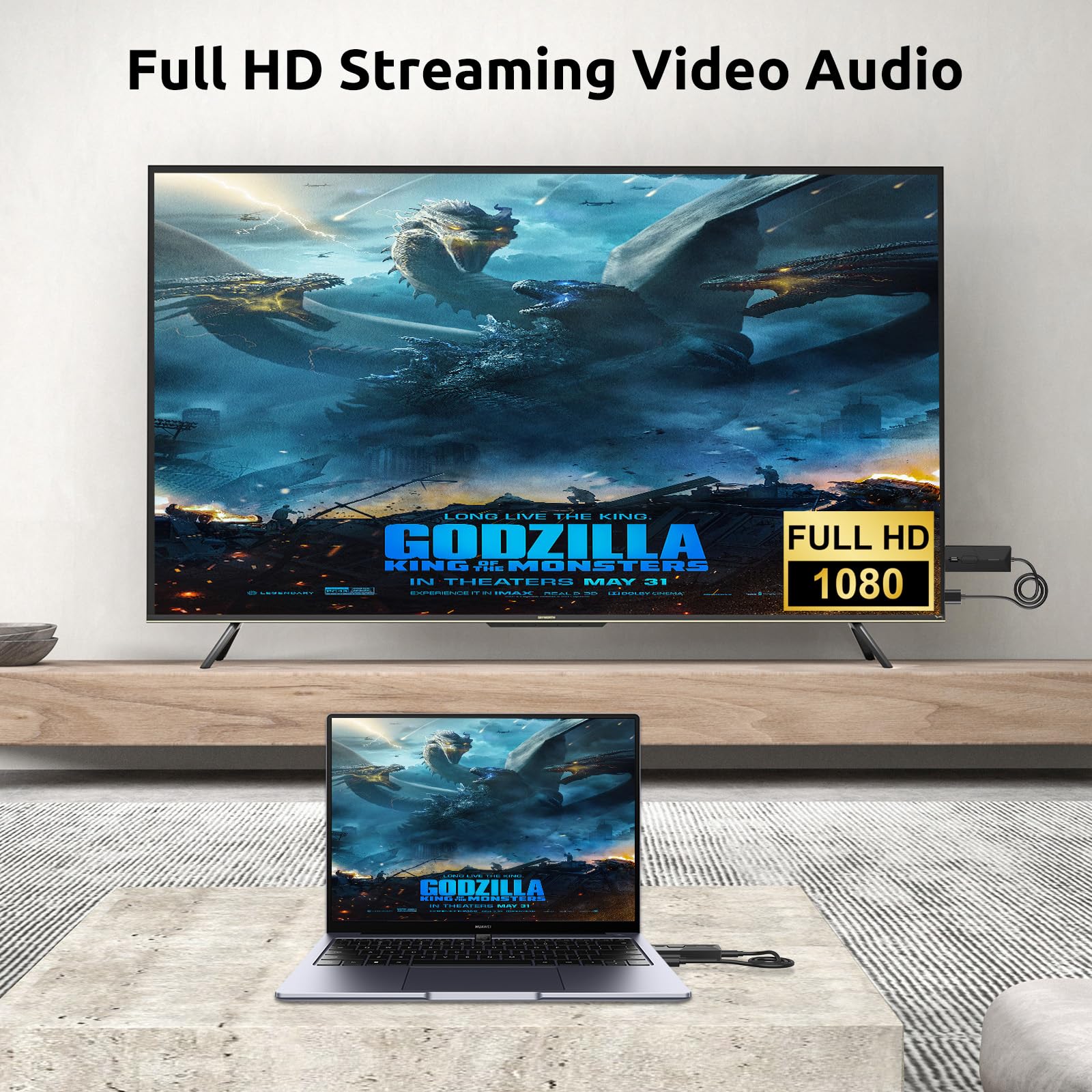 Wireless HDMI Transmitter and Receiver, Plug & Play 4K Decording, Portable 2.4G/5G Wireless HDMI Extender Kit for Streaming Video and Audio to Monitor from Laptop/PC/TV Box/Projector (30m)