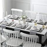 MALACASA Flora 18-Piece Marble Grey Square Dinner Set for 6 Porcelain Microwave view 6