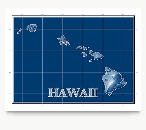 Amazon.com: Hawaii Map Wall Art Print 8x10, Hawaii Wall Decor