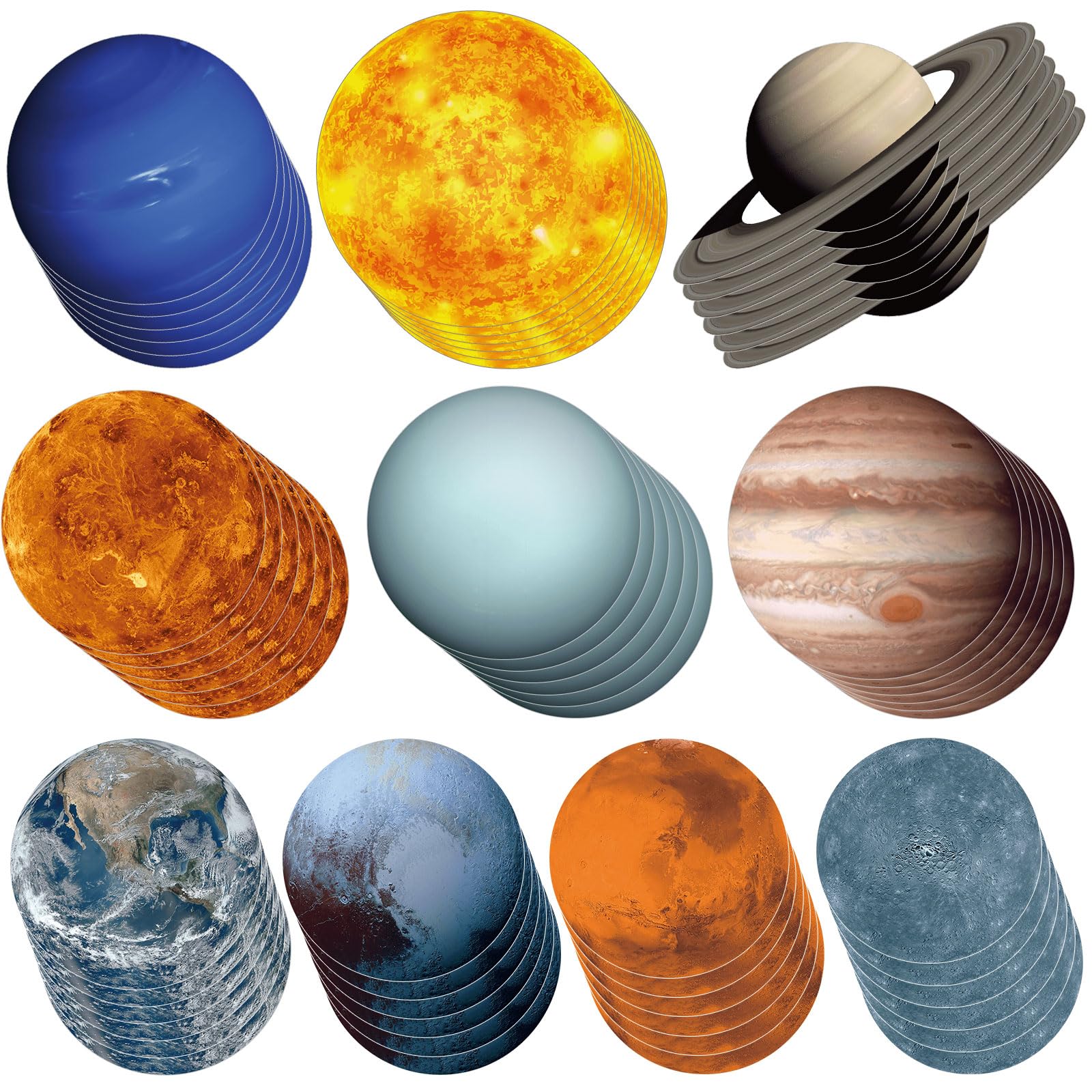 Photo 1 of 60 Pcs Solar System Cutouts for Bulletin Board 9 Planets Galaxy Wall Decal Solar System Decor for Bedroom Nursery Classroom Outer Space Decoration Universe Theme Party Earth Day Bulletin Board Decor