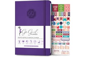 GoGirl Planner and Organizer for Women – A5 Size Weekly Planner, Goals Journal & Agenda to Improve Time Management, Productivity & Live Happier. Undated – Start Anytime, Lasts 1 Year – Purple