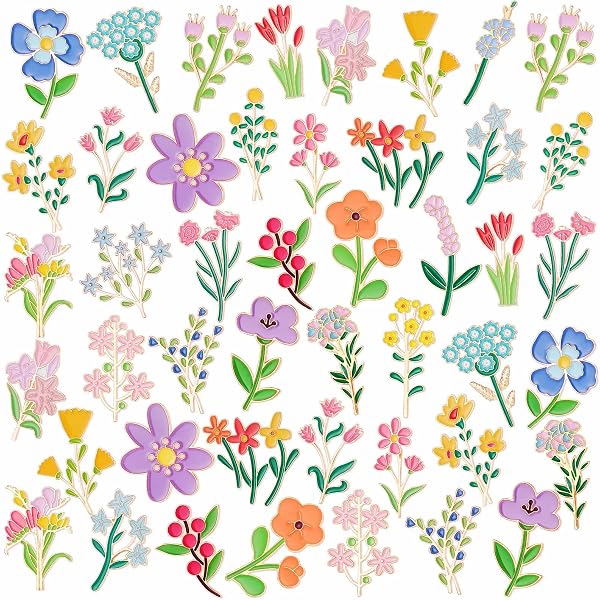 40 Pcs Floral Enamel Pins Bulk Women Girl Gifts Multi-Color Brooches Accessories Amazon.com: CraftyDream 40 Pcs Flower Enamel Pins Bulk  main image 2