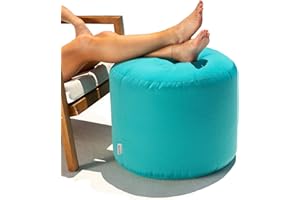 Jaxx Spring Indoor/Outdoor Bean Bag Pouf Ottoman, Light Blue