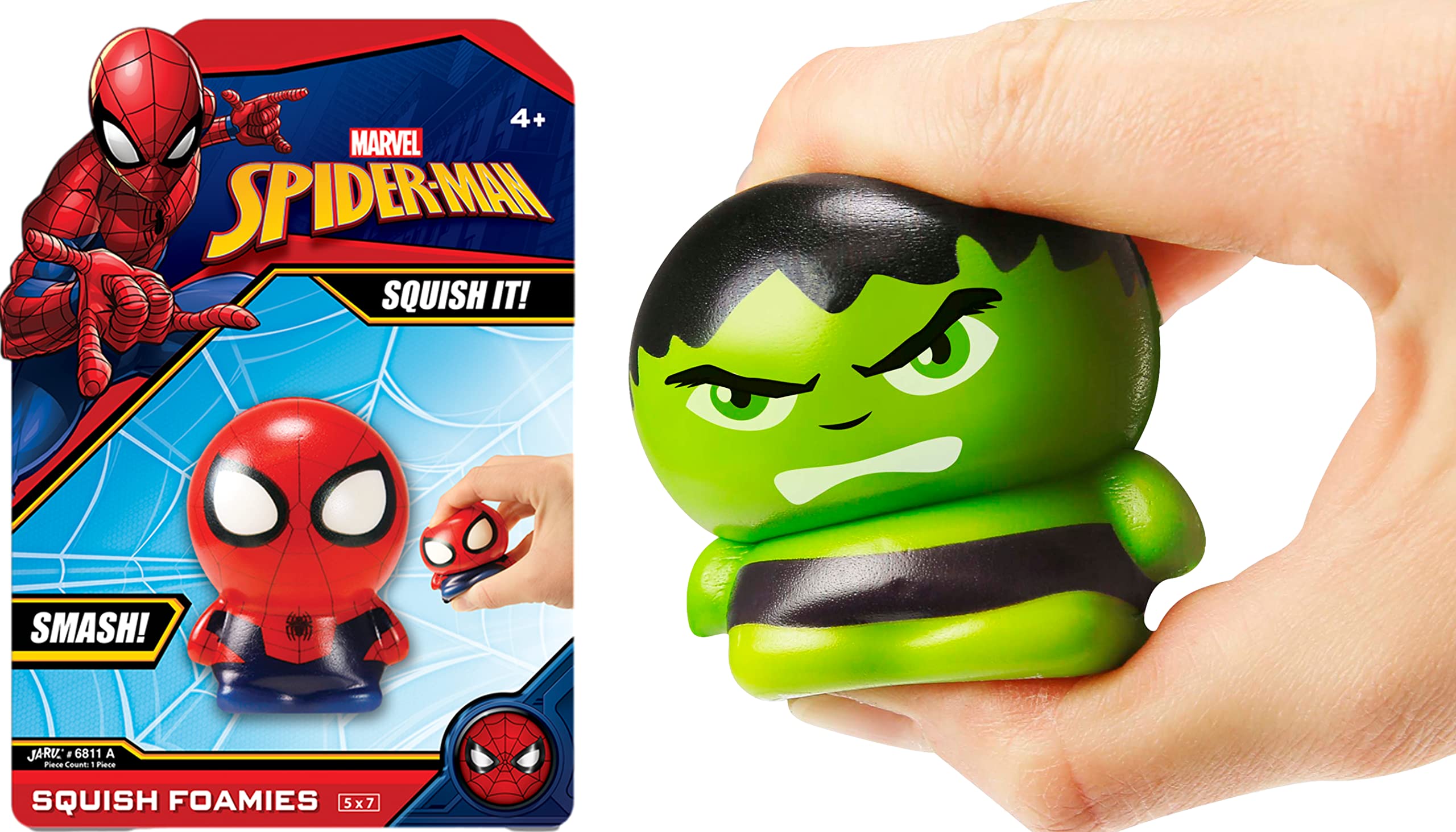 JA-RU Marvel Avengers Spiderman Squishy Foam Ball (1-Pack) Slow Rising  Squishy Toys for Kids Superhero Str