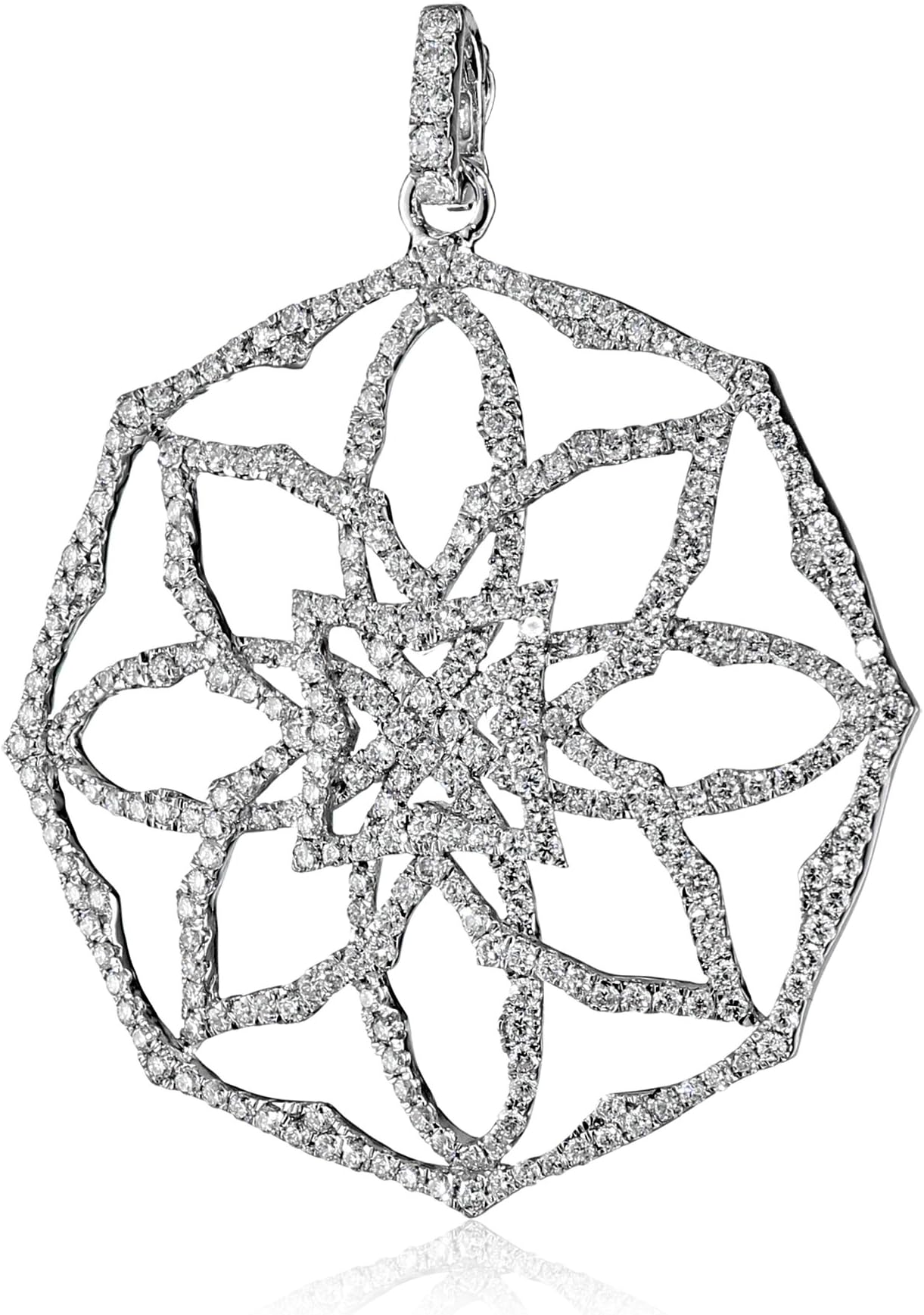 Katie Decker "Gothic" 18k Diamond Rose Window Pendant Necklace