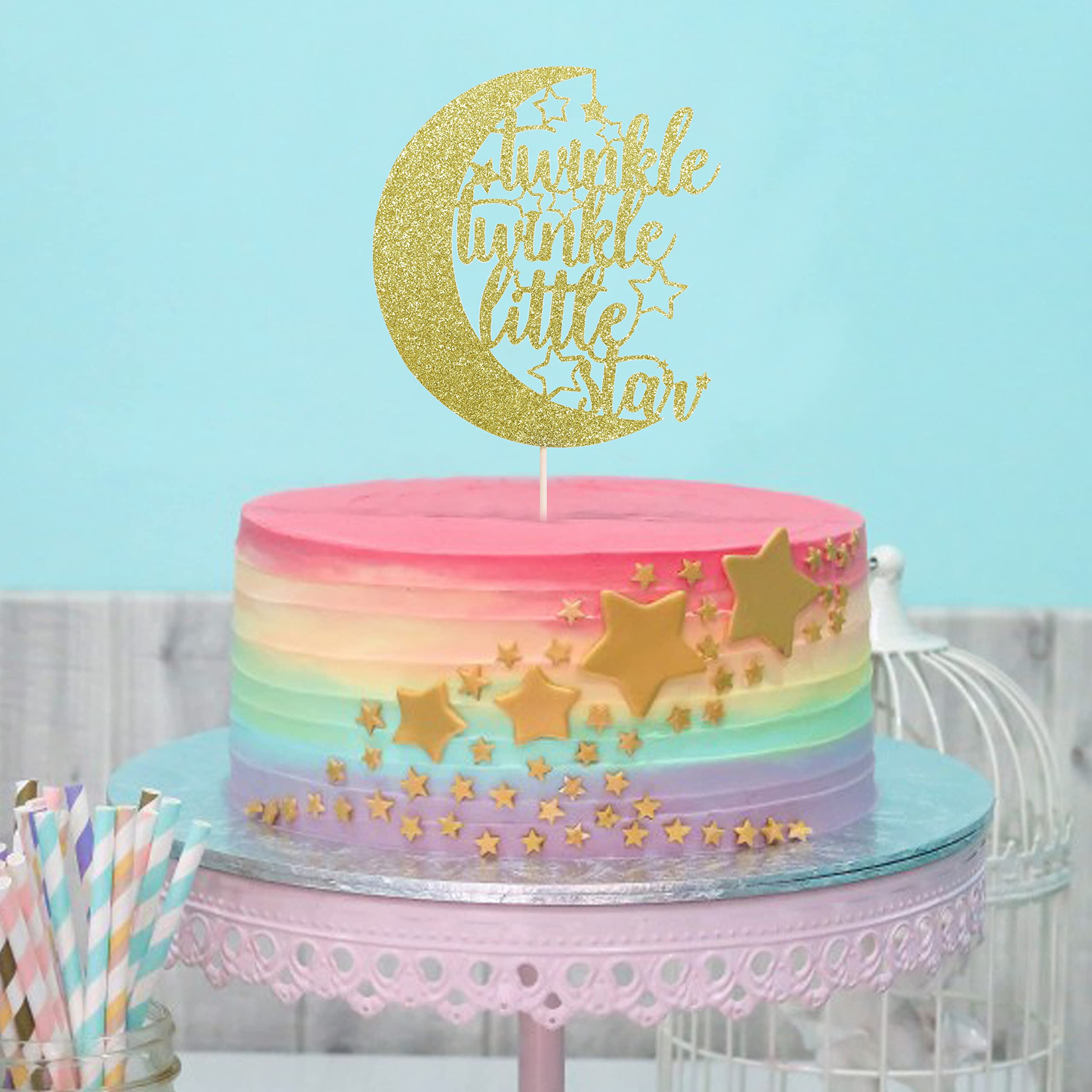 Mua Twinkle Twinkle Little Star Cake Topper - Gold Glitter Moon and ...