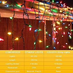 KOUQIYA Battery Operated Christmas Lights, 33ft 100