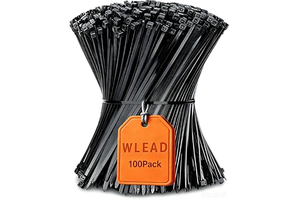Cable Zip Ties Heavy Duty 12 Inch, Premium Plastic Wire Ties with 45 Pounds Tensile Strength, Self-Locking Black Nylon Zip Ti