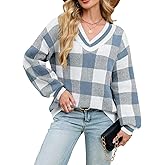 ZAFUL Women's Raglan Long Sleeve Double Side V Neck Short Crop Sweater Casual Loose Fit Knit Top Sweaters