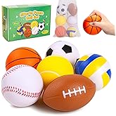 Innotoys Balls for Toddlers Babies, Soft Baby Toys, 6 Pack 3.5" Foam Balls Kids Sports Set, Small Soccer Basketball Baseball Football Volleyball Tennis, Indoor Outdoor Toys Games Gifts for Boys Girls