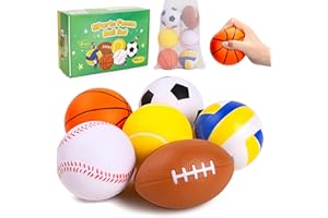 Innotoys Balls for Toddlers Babies, Soft Baby Toys, 6 Pack 3.5" Foam Balls Kids Sports Set, Small Soccer Basketball Baseball Football Volleyball Tennis, Indoor Outdoor Toys Games Gifts for Boys Girls