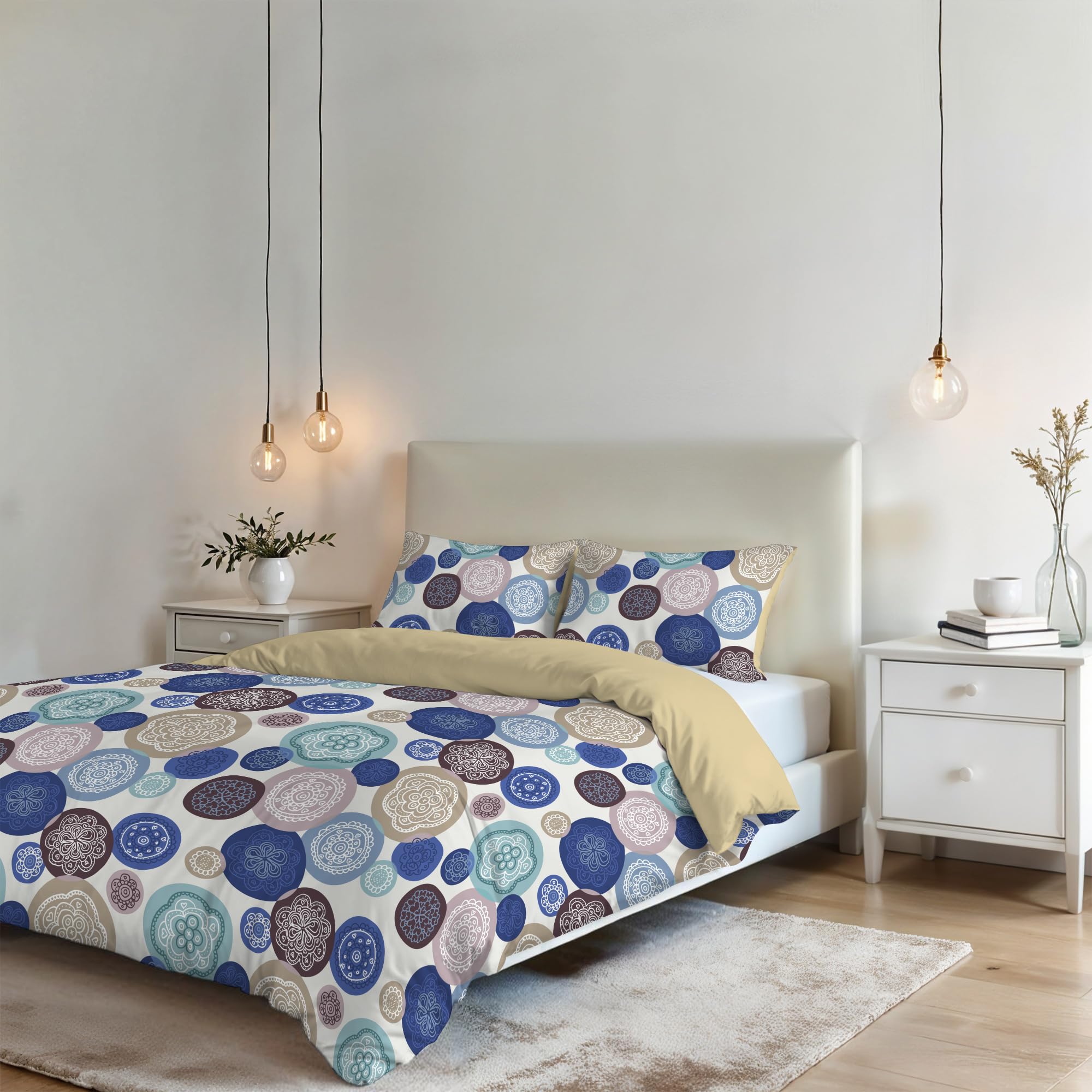 Italian Bed Linen Fantasy Duvet Cover (Made in Italy), murrine, Double