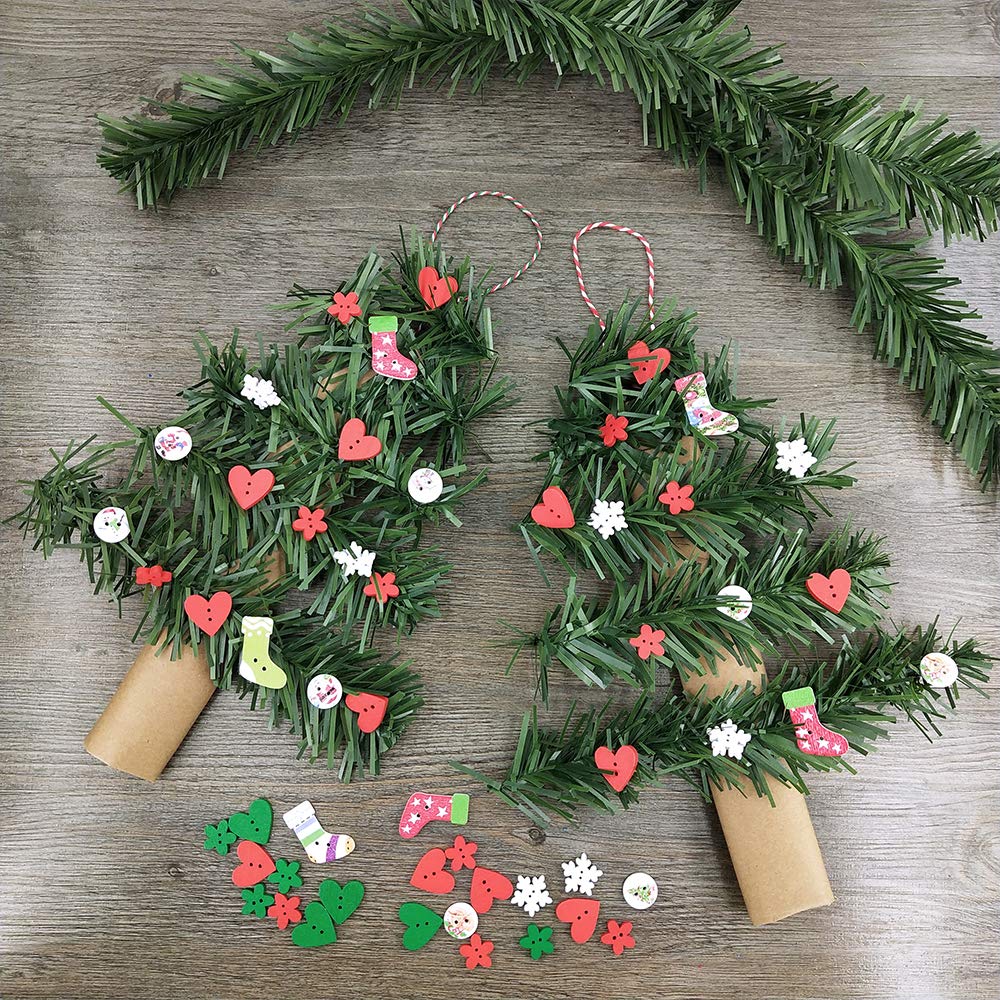 Supla 24 Pcs Artificial Christmas Wired Pine Garland Ties Faux