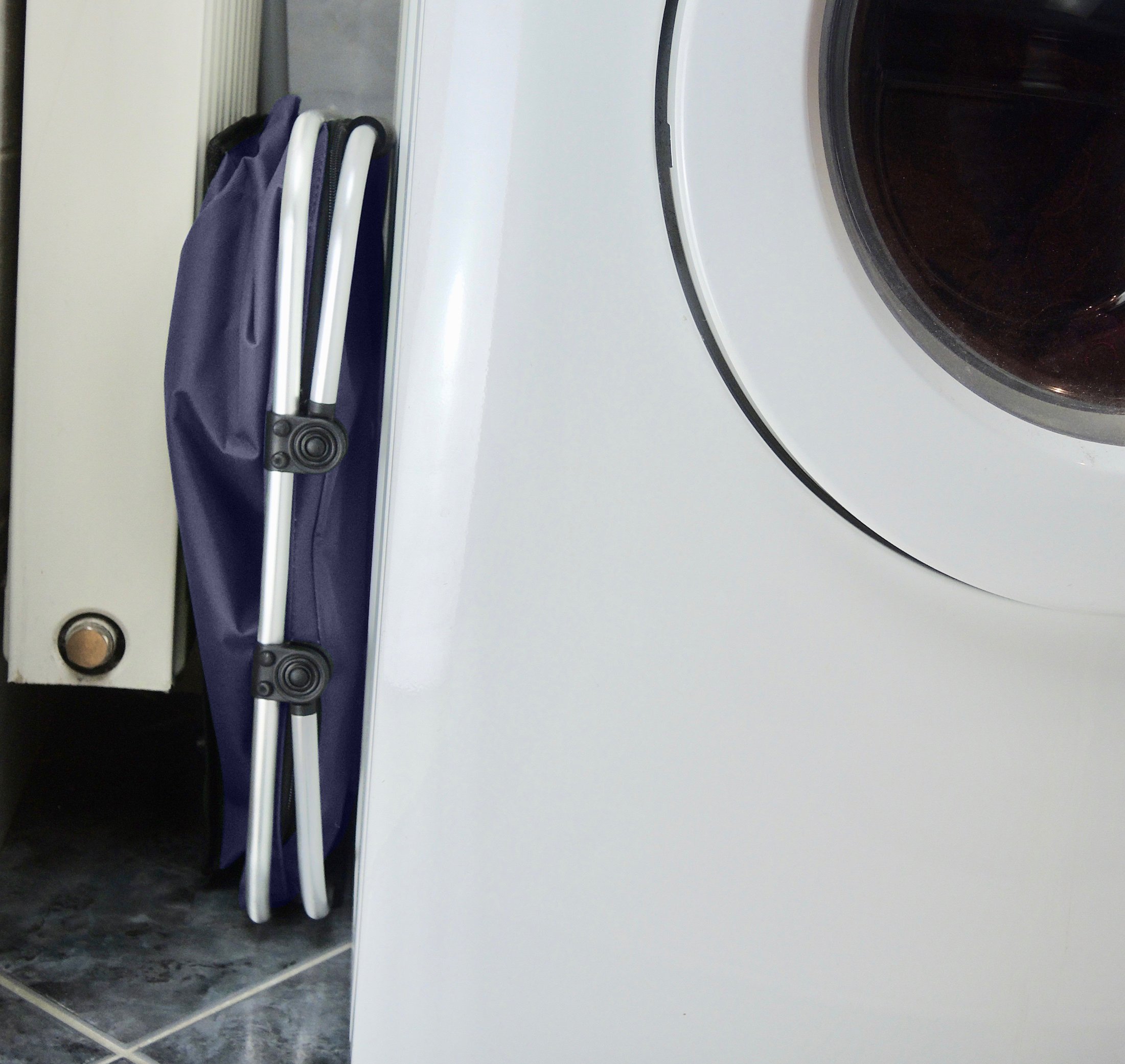 Faltbarer, praktischer Carrybag mit Deckel, Bezug aus hochwertigem, wasserabweisendem Polyestergewebe My Basket to GO kompakt, zusammenfaltbarer Shopper mit weich ummantelten Griffen DUNKELBLAU