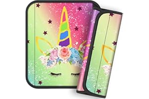 Akkya 2 Pack Seat Belt Cover Pad, Unicorn Seatbelt Cushion Car Seat Strap Pads for Kids Cute Carseat Stroller Shoulder Strap Protector Accessories(Unique)