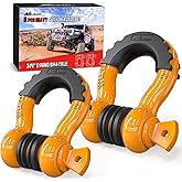 Nilight 2 Pack 3/4" D-Ring Shackle with 7/8" Screw Pin 41,887lbs Break Strength, Heavy Duty Off Road Recovery Shackle with Isolators Washers for Use with Tow Strap, Winch, Off-Road Jeep Truck Vehicle