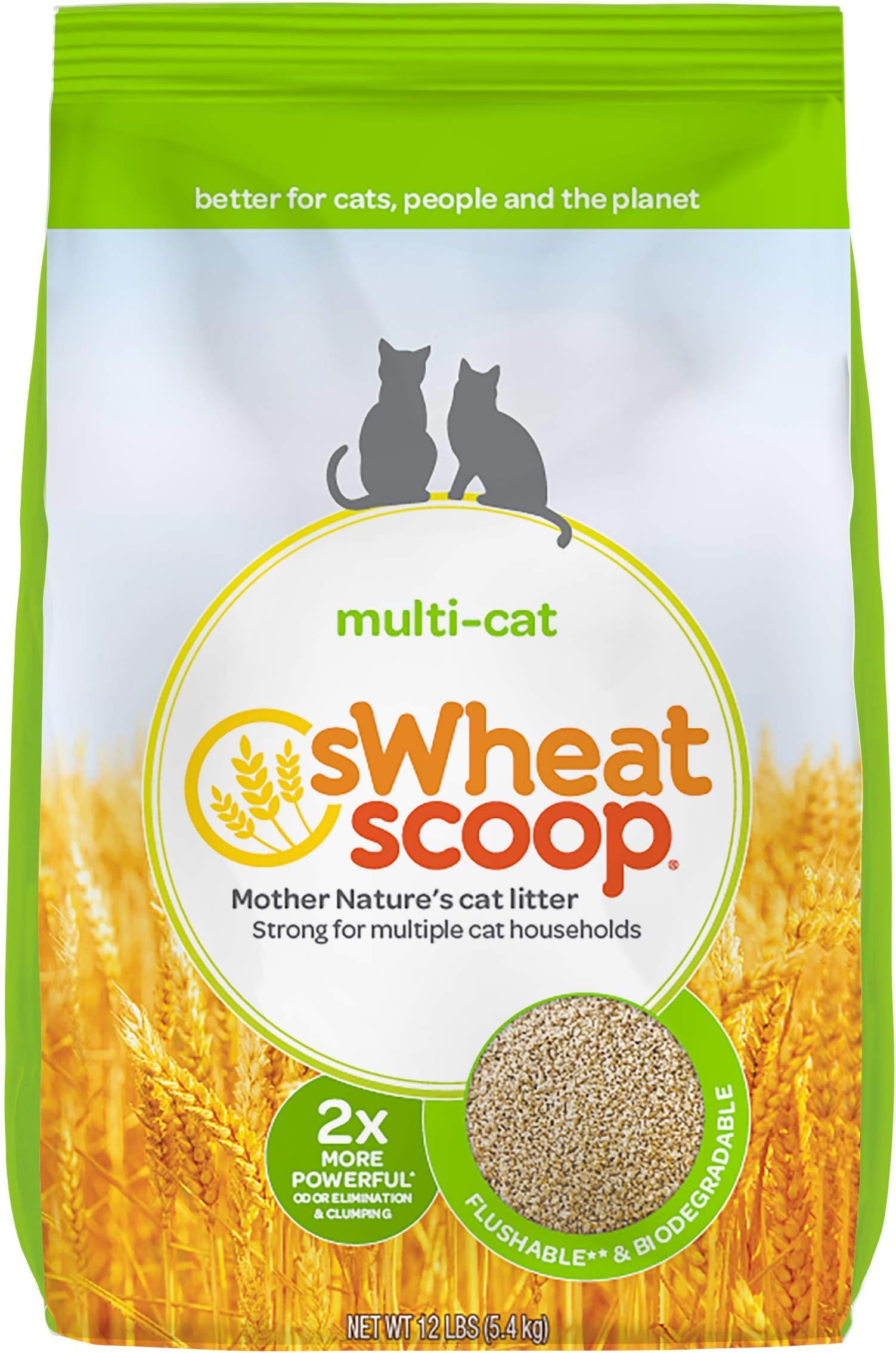 Wheat-Based Natural Cat Litter, Multi-Cat, 12 Pound Bag
