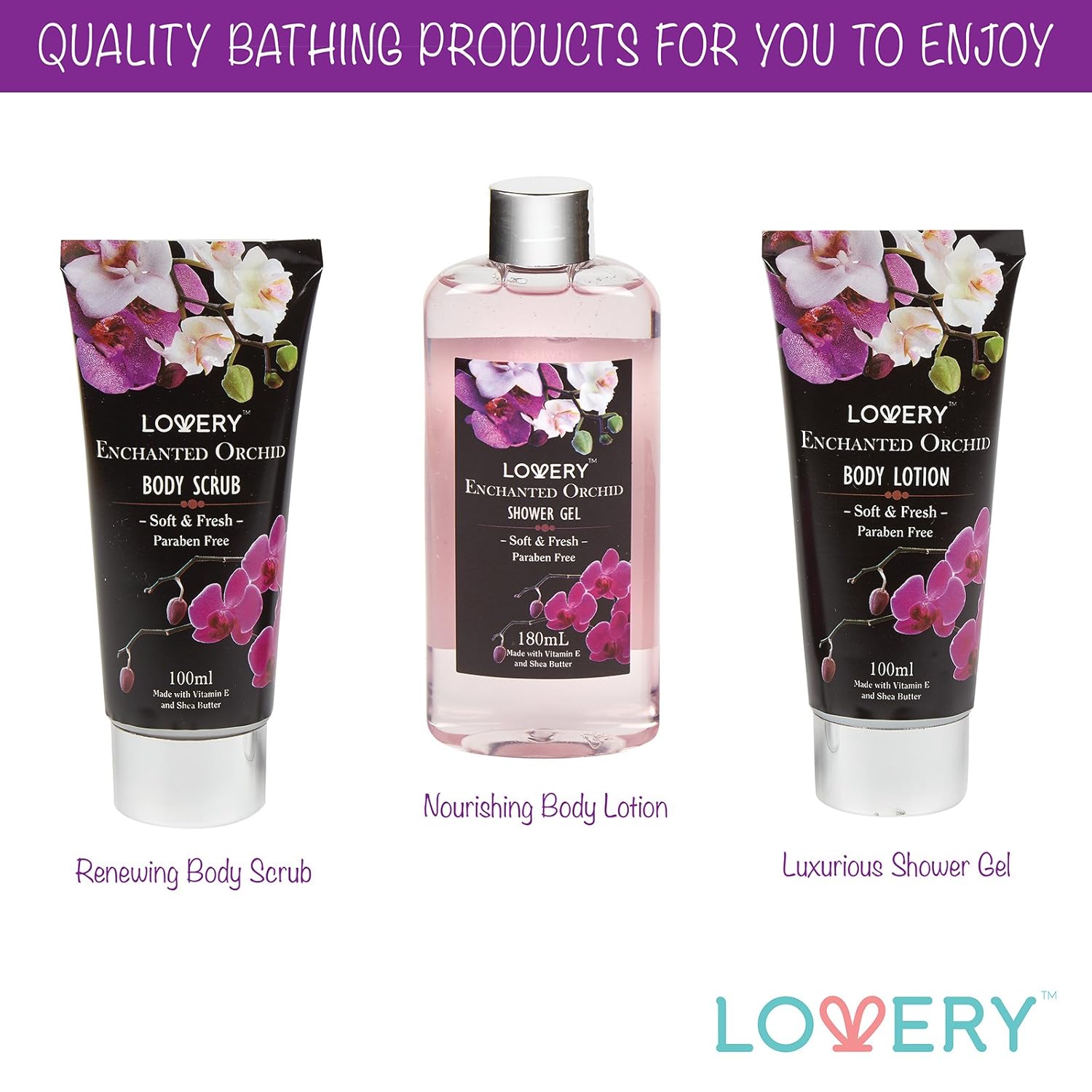 Gift Baskets for Women, Spa Gift Set for Her, Bath & Body Gifts for Women - Enchanted Orchid 9 Piece Set, Best Gift Ideas for Her, Great Wedding, Birthday & Anniversary Gift : Beauty