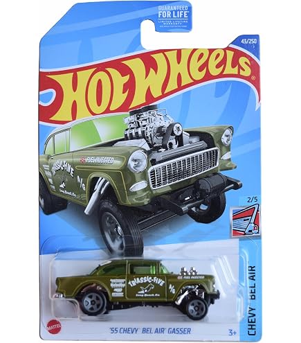 1:64 Scale Chrome 5 Slot Wheels W/ Rubber Tires – For Hot Wheels 55 Gassers – 5pk