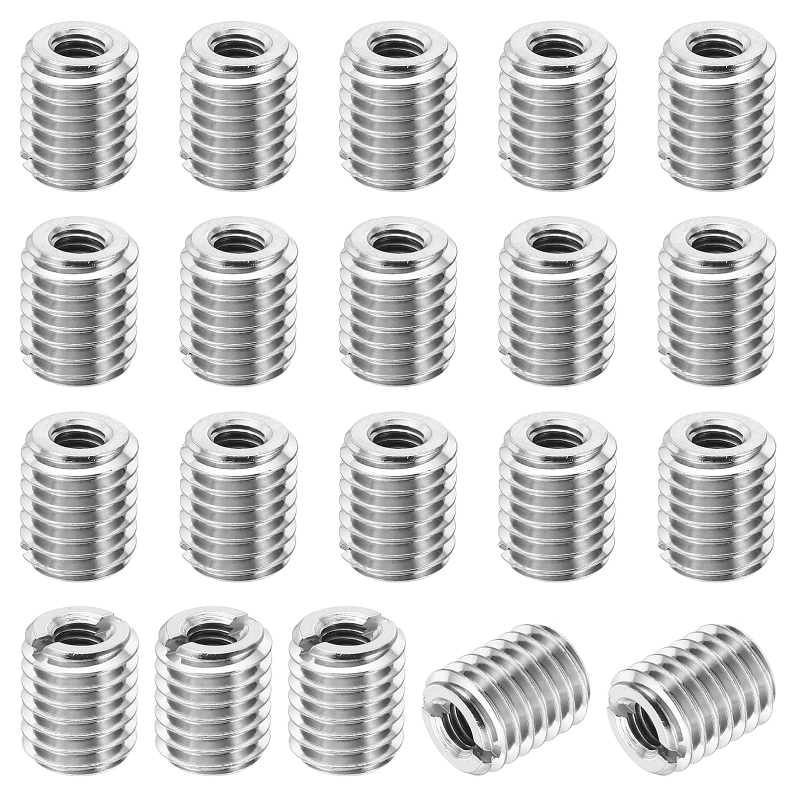 PATIKIL Thread Adapters Sleeve Reducing Nut, 20 Pcs M10x1.5 Male to M5x0.8 Female Repairing Insert Nut Screw Reducer Stainless Steel Fastener 12mm