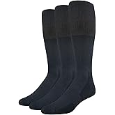 Amazon Essentials Men's Soccer Socks, Over-the-Calf Athletic Fit with Zone Cushioning and Arch Support, 3 Pairs
