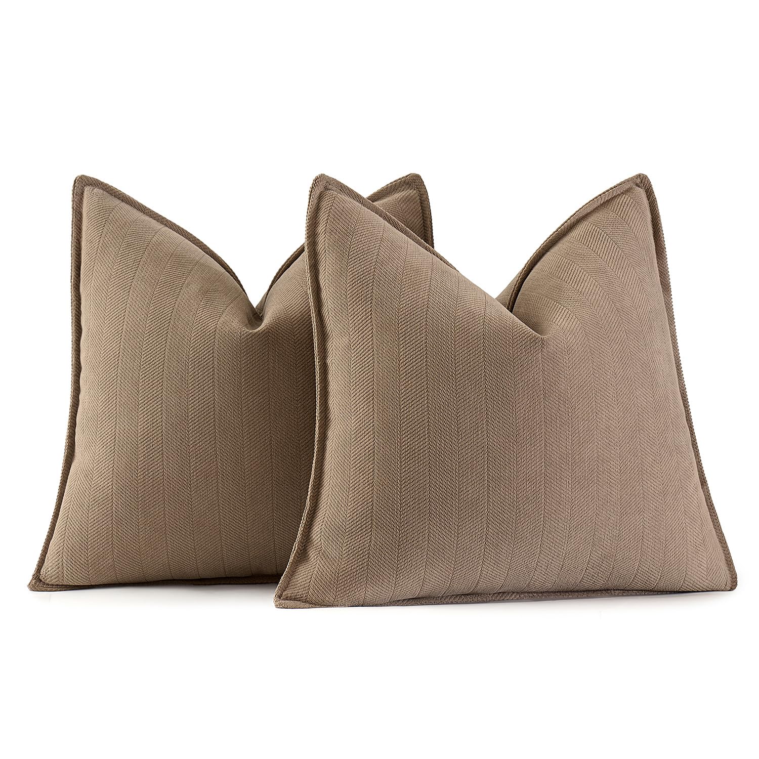 Photo 1 of MIULEE Pack of 2 Coco Brown Decorative Pillow Covers 20x20 Inch Soft Chenille Luxurious Couch Throw Pillows Farmhouse Cushion Covers with Elegant Design for Sofa Bedroom Living Room Home Decor