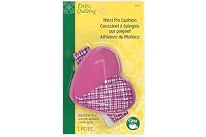 Dritz Quilting Heart Wrist Pin Cushion with Adjustable Strap, 1 Count, Assorted Colors: Green, Pink or Purple,2 inches