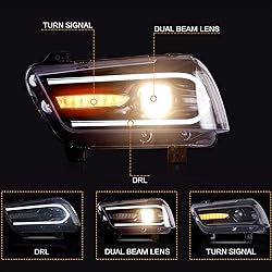 VLAND Multicolor Headlights Assembly Fit for Dodge