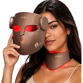 Red Light Therapy Mask for Face &amp; Neck,Wireless Red Light Mask with NIR | 400 LED,140mW/cm&sup2; High Intensity,850nm Near Infrared Light Therapy,8 Colors,3 Intensities 4000mAh Rechargeable Remote Control