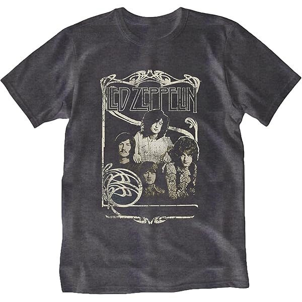 LED ZEPPELIN Tシャツ チャコールグレー 100%コットン Led Zeppelin US Tour 77 (ICARUS) | Led Zeppelin Graphic T-Shirts