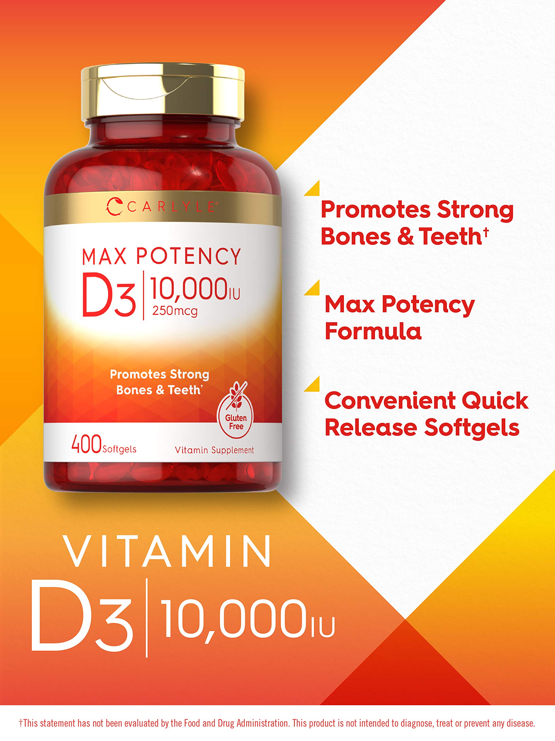 Mua Vitamin D 10000 IU 400 Softgels Value Size Max Potency Promotes Strong Bones and Teeth
