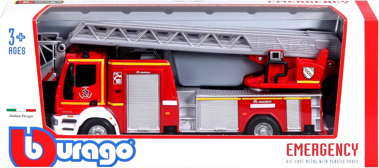Bburago 18 - 32001 - Emergency Force Collezione 1: 50 Iveco Magirus 150 E28, Single-coloured, Standard - Image 5