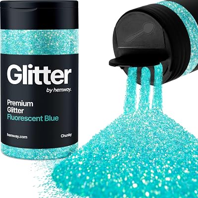 Hemway Fluorescent Blue Glitter Shaker 130g Chunky Resin Epoxy Craft