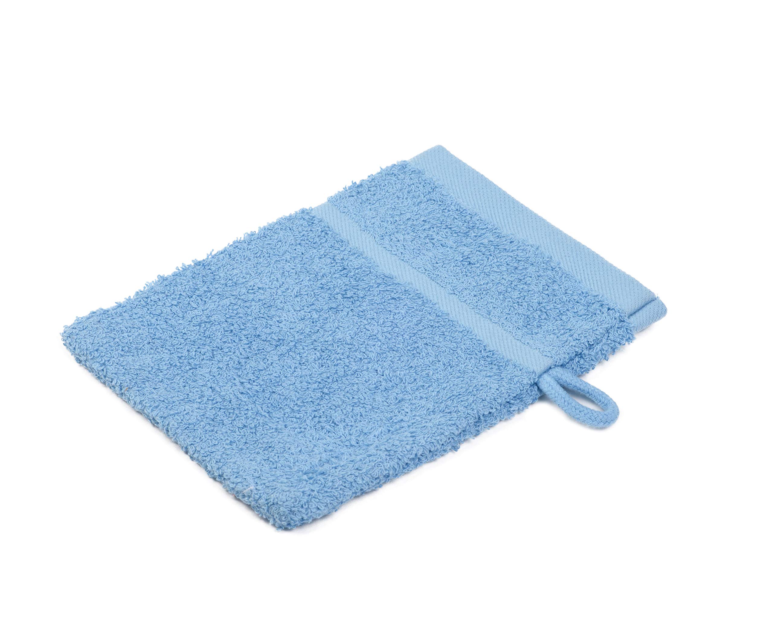 Gözze - Bath/Shower Glove/Mitt, Set of 4, Soft and Absorbent, 100% Cotton, 16 x 21 cm - Dove Blue — image 1