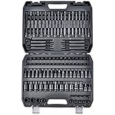 107-Piece Master Torx &amp; Allen Bit Socket Set, 1/4" 3/8" 1/2" Drive,S2 Steel, Long Torx, Ball End Hex, Tamper-Resistant Star, E-Star Sockets, SAE &amp; Metric (Phosphate-Black Set)