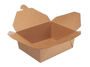 Take Out Food Containers 49 oz Kraft Brown Paper Take Out Boxes Microwaveable Leak and Grease Resistant Food Containers - To Go Containers for Restaurant, Catering, Food Truck - Recyclable Lunch Box #2 by EcoQuality (25)