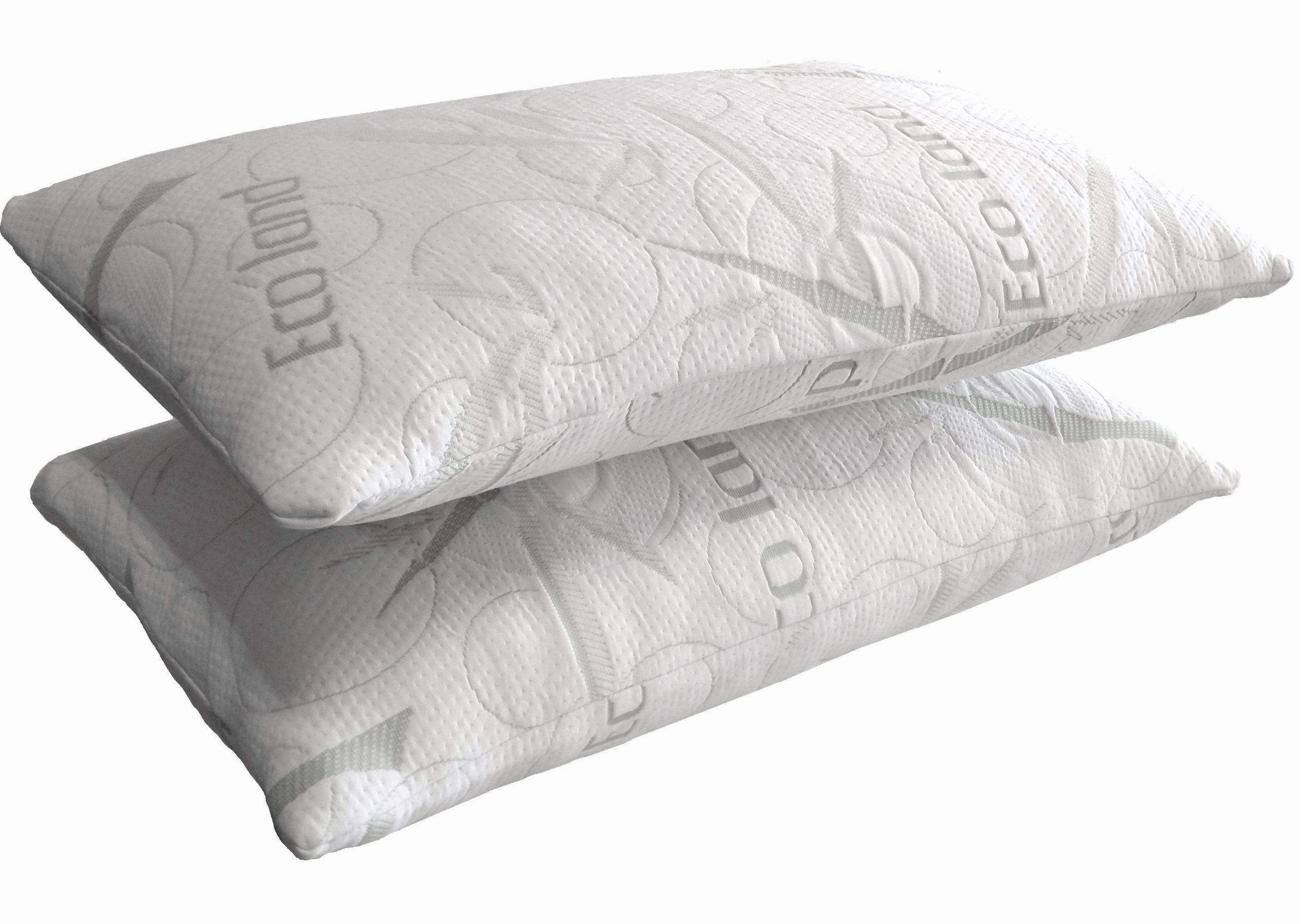 Quantity = 4 Queen Size Firm Dual Zone Gel Micro Cushion Memory Foam Bed Pillow with Internal case and Zipper Cover