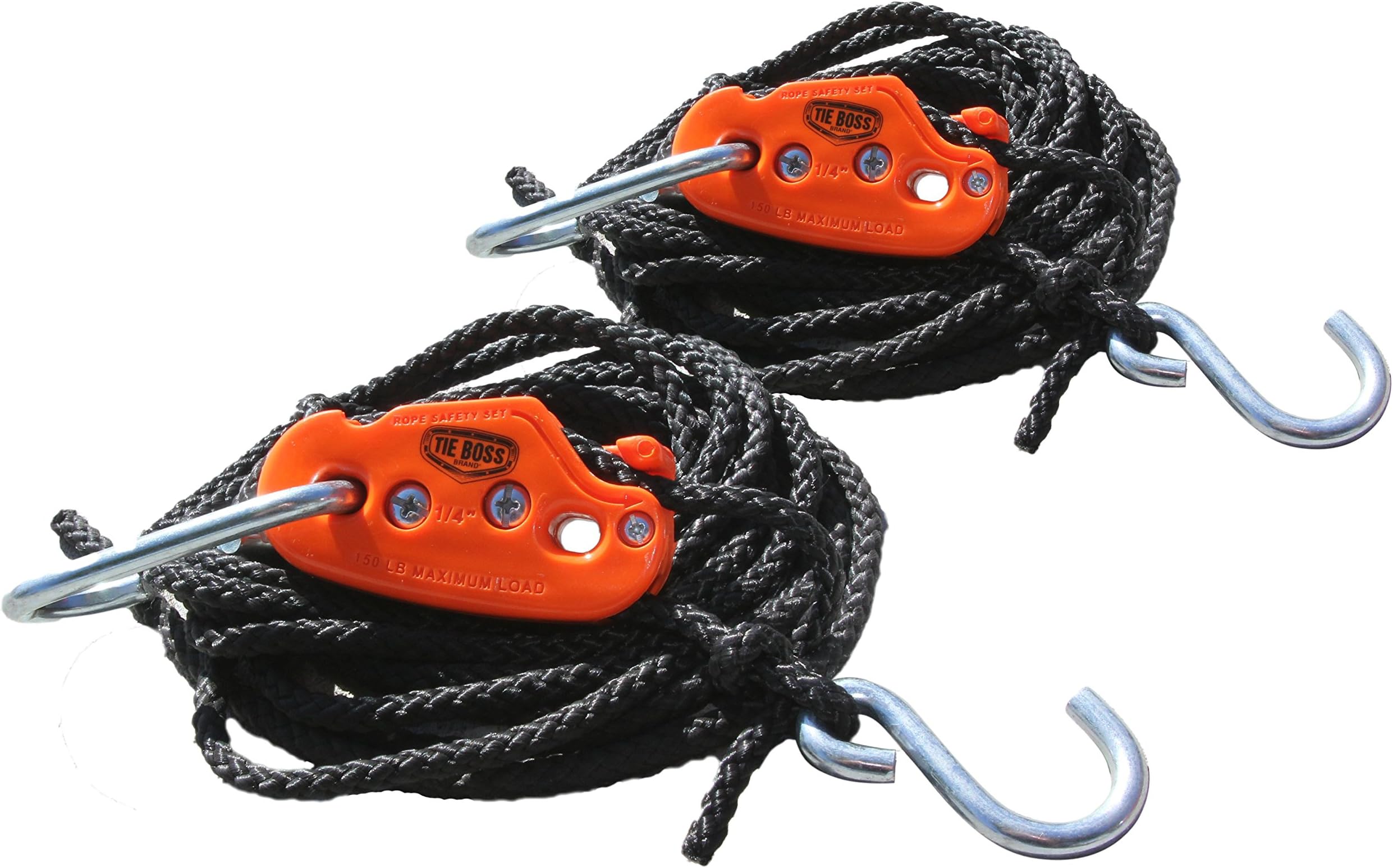 Tie Boss Tie Down/Pulley with 12-Feet Rope, 1/4-Inch 2-Pack